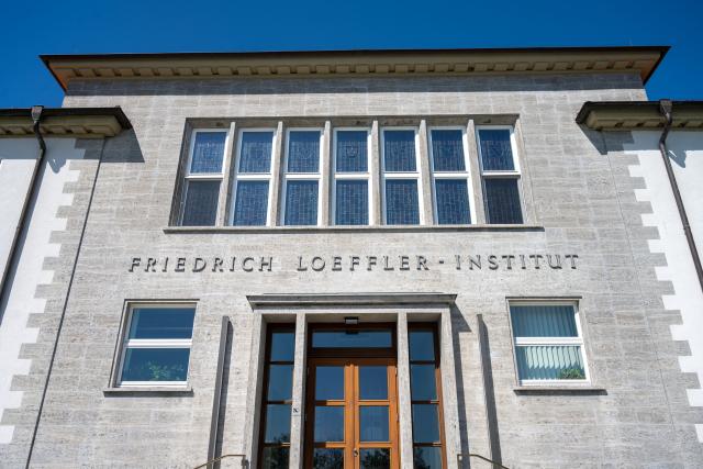 FILED - 10 May 2023, Greifswald-Riems: FILE PHOTO - A view of the main building and administrative building of the Friedrich Loeffler Institute (Federal Research Institute for Animal Health). Photo: Stefan Sauer/dpa