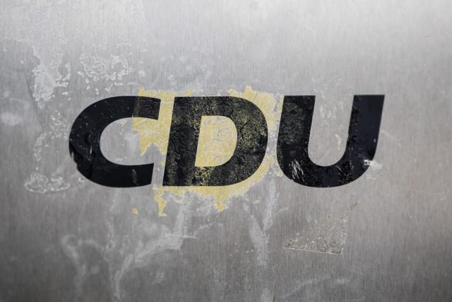 FILED - 27 July 2026, Berlin: FILE PHOTO - The Christian Democratic Union (CDU) logo is seen at the CDU federal headquarters (Konrad-Adenauer-Haus). Photo: Christoph Soeder/dpa