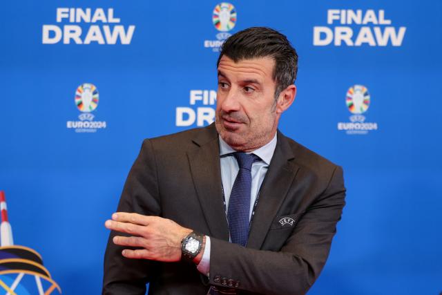 FILED - 02 December 2023, Hamburg: FILE PHOTO - Portugal's former national team player Luis Figo attends the UEFA Euro 2024 draw, at the Elbphilharmonie, in Hamburg. Figo has joined criticism of FIFA President Gianni Infantino, calling for his immediate resignation over a World Cup investor plan. Photo: Christian Charisius/dpa