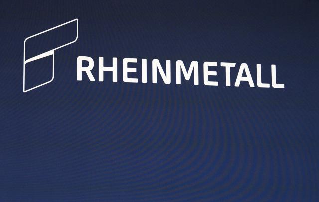 FILED - 22 July 2026, Bavaria, Aschau A. Inn: File Photo - The Rheinmetall AG logo, photographed during the groundbreaking ceremony for one of the company's powder plants, is on display. Photo: Uwe Lein/dpa