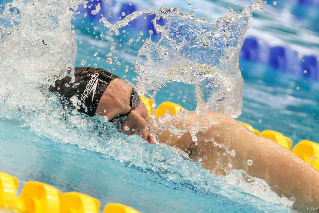 FILED - 23 April 2026, Berlin: FILE PHOTO - Isabel Gose from SC Magdeburg swims on the track. Photo: Andreas Gora/dpa