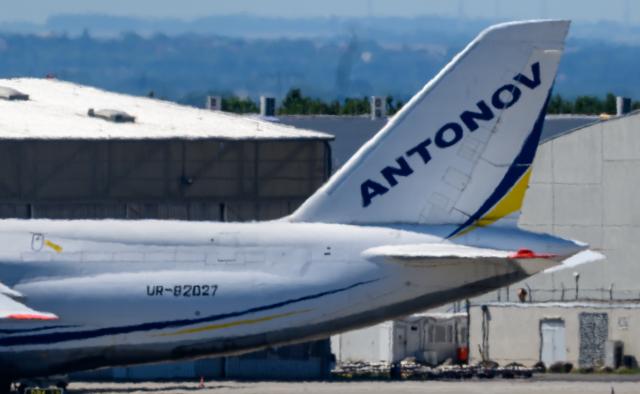 08 August 2026, Saxony, Schkeuditz: A Ukrainian Antonov aircraft parks at Leipzig/Halle Airport. Investigations are underway following a drone incident early Wednesday morning. According to security sources, a drone equipped for an attack was seized near a Ukrainian transport aircraft. Security authorities remain on high alert. Photo: Hendrik Schmidt/dpa