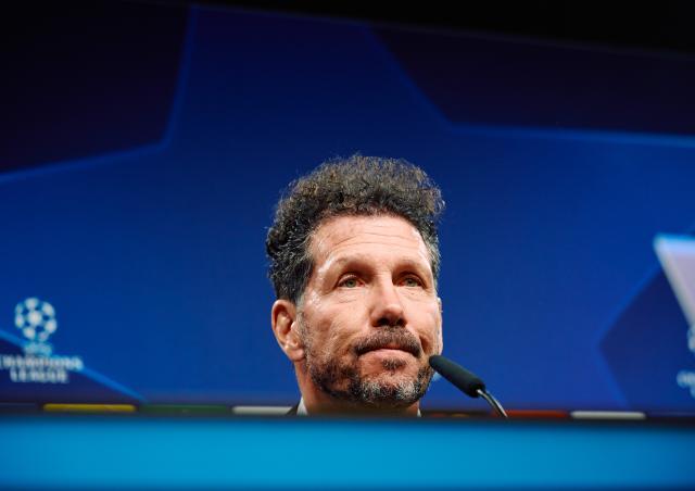FILED - 15 April 2024, North Rhine-Westphalia, Dortmund: FILE PHOTO - Atletico Madrid Coach Diego Simeone attends a press conference ahead of 2024 UEFA Champions League quarter-final second leg soccer match against Borussia Dortmund. Photo: Bernd Thissen/dpa
