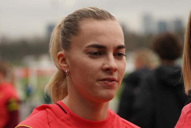 FILED - 24 February 2026, Hessen, Frankfurt/Main: Germany's Laura Freigang pictured during a training Session Open to the Media Ahead of World Cup Qualifier. Photo: Marc Schüler/dpa