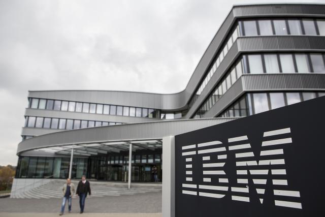 FILED - 26 October 2016, Baden-Wuerttemberg, Ehningen: FILE PHOTO - An IBM logo is seen in front of the IBM branch in Ehningen. Photo: Silas Stein/dpa