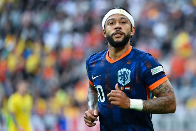 FILED - 02 July 2024, Bavaria, Munich: FILE PHOTO - Netherlands' Memphis Depay in action during the UEFA Euro 2024 Round of 16 soccer match between Romania and the Netherlands, at Munich Football Arena. Photo: Sven Hoppe/dpa