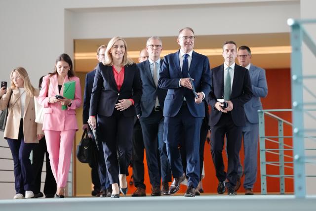 12 August 2026, Berlin: Nina Warken, Head of the German Chancellery and German Minister for Special Tasks, and Alexander Dobrindt, German Minister of the Interior, hold a joint press conference after the the German Cabinet meeting at the Chancellery. Photo: Kay Nietfeld/dpa