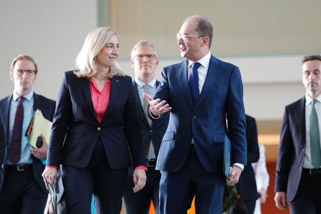 12 August 2026, Berlin: Nina Warken, Head of the German Chancellery and German Minister for Special Tasks, and Alexander Dobrindt, German Minister of the Interior, hold a joint press conference after the the German Cabinet meeting at the Chancellery. Photo: Kay Nietfeld/dpa