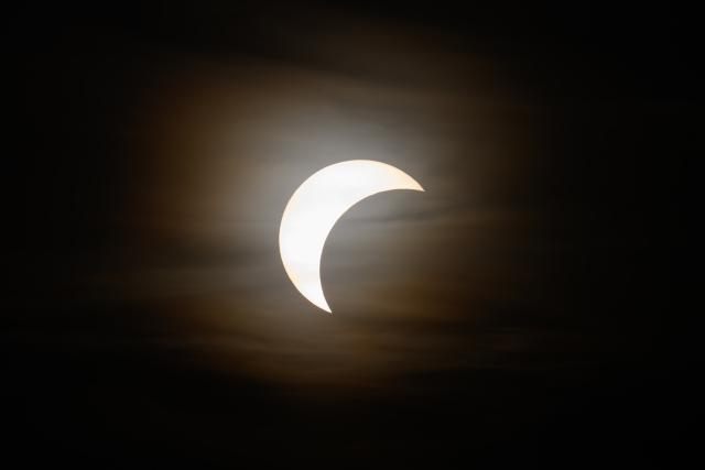 12 August 2026, Saxony, Dresden: A partial solar eclipse will be visible in the sky over Dresden. Photo: Robert Michael/dpa