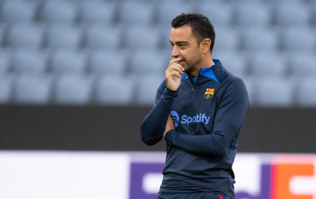 FILED - 12 September 2022, Bavaria, Munich: FILE PHOTO - Barcelona coach Xavi Hernandez leads a training session at Allianz Arena ahead of the UEFA Champions League group C soccer match against Bayern Munich. Photo: Sven Hoppe/Deutsche Presse-Agentur GmbH/dpa