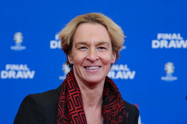 FILED - 02 December 2023, Hamburg: FILE PHOTO - Former Germany coach of the women's national team Martina Voss-Tecklenburg attends the UEFA Euro 2024 draw at Elbphilharmonie. Photo: Christian Charisius/dpa - IMPORTANT NOTICE: DFL and DFB regulations prohibit any use of photographs as image sequences and/or quasi-video.