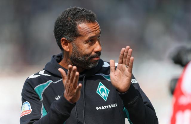 22 August 2026, Hamburg: Werder Bremen coach Daniel Thioune is pictured before the German Cup (DFB Pokal) first round soccer match between Lueneburger SK and Werder Bremen at Millerntor Stadium. Photo: Selim Sudheimer/dpa - IMPORTANT NOTICE: Bundesliga and DFB regulations prohibit any use of photographs as image sequences and/or quasi-video.