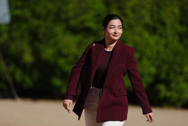 25 August 2026, Brandenburg, Neuhardenberg: Reem Alabali Radovan (SPD), German Minister for Economic Cooperation and Development, is attending the German government's closed-door meeting at Neuhardenberg Castle. The Federal Cabinet is meeting here for two days. Photo: Kay Nietfeld/dpa