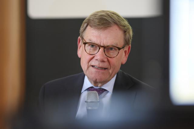 26 August 2026, Saxony-Anhalt, Dessau-Rosslau: German Minister of Foreign Affairs Johann Wadephul speaks at the public forum "Foreign Policy from a Single Source" in Dessau-Rosslau. Photo: Jan Woitas/dpa