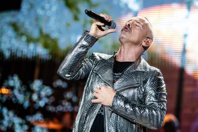 FILED - 23 March 2023, Baden-Wuerttemberg, Stuttgart: FILE PHOTO - Italian singer Eros Ramazzotti performs during a concert in Stuttgart. Photo: Christoph Schmidt/dpa