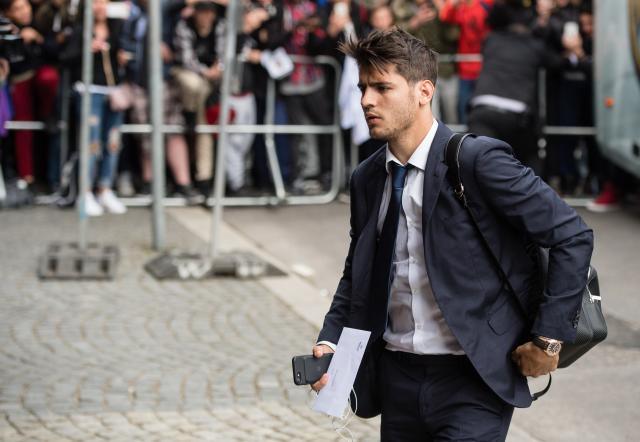 FILED - 11 April 2017, Bavaria, Munich: FILE PHOTO- Real Madrid's Alvaro Morata arrives at the team hotel in Munich. Photo: Matthias Balk/dpa