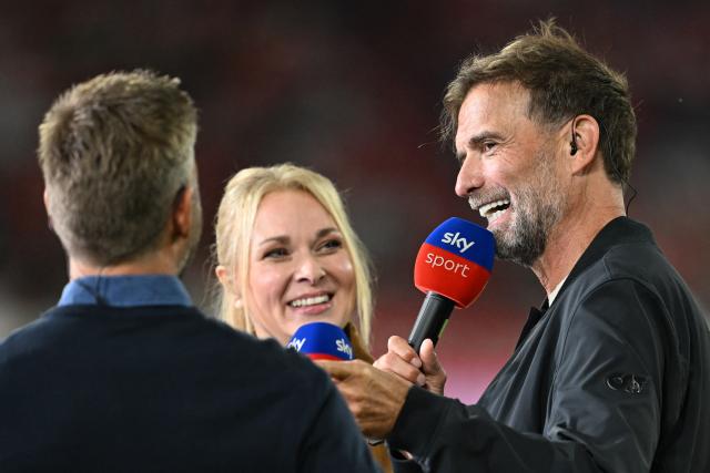 28 August 2026, Bavaria, Munich: Germany National Team Coach Juergen Klopp speaks during an interview prior to the start of the German Bundesliga soccer match between FC Bayern Munich and VfB Stuttgart at Allianz Arena. Photo: Sven Hoppe/dpa - WICHTIGER HINWEIS: Gemäß den Vorgaben der Bundesliga bzw. des DFB Deutscher Fußball-Bund ist es untersagt, in dem Stadion und/oder vom Spiel angefertigte Fotoaufnahmen in Form von Sequenzbildern und/oder videoähnlichen Fotostrecken zu verwerten bzw. verwerten zu lassen.