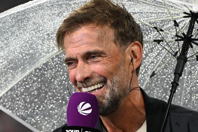 28 August 2026, Bavaria, Munich: Germany National Team Coach Juergen Klopp speaks during an interview prior to the start of the German Bundesliga soccer match between FC Bayern Munich and VfB Stuttgart at Allianz Arena. Photo: Sven Hoppe/dpa - WICHTIGER HINWEIS: Gemäß den Vorgaben der Bundesliga bzw. des DFB Deutscher Fußball-Bund ist es untersagt, in dem Stadion und/oder vom Spiel angefertigte Fotoaufnahmen in Form von Sequenzbildern und/oder videoähnlichen Fotostrecken zu verwerten bzw. verwerten zu lassen.