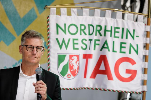 29 August 2026, North Rhine-Westphalia, Münster: Tilman Fuchs, mayor of Mueünster, will open the celebrations marking the state's 80th anniversary on the stage at Aasee in Münster. Photo: David Ebener/dpa