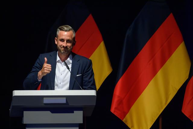 29 August 2026, Saxony-Anhalt, Magdeburg: Ulrich Siegmund, Alternative for Germany (AfD) top candidate in the state elections in Saxony-Anhalt, addresses the 2nd National Congress of Generation Germany. Photo: Klaus-Dietmar Gabbert/dpa