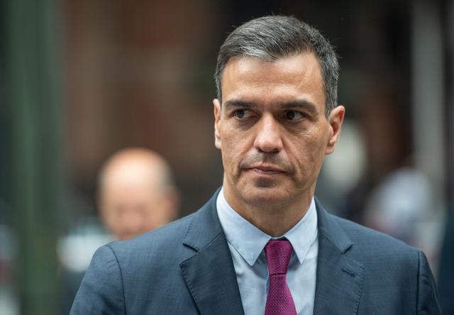 FILED - 25 June 2021, Berlin: FILE PHOTO - Spain's Prime Minister Pedro Sanchez attends the European Socialists conference. Photo: Christophe Gateau/Deutsche Presse-Agentur GmbH/dpa