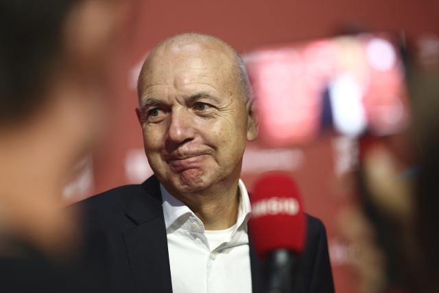 31 August 2026, Hamburg: Bernd Neuendorf, President of the German Football Association
(DFB), arrives at the 2026 "Sport Bild" Awards ceremony at the Hamburg Fish Auction Hall. Photo: Christian Charisius/dpa