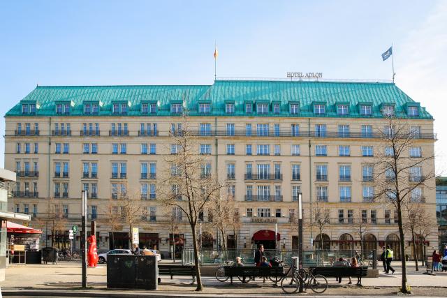 FILED - 13 April 2020, Berlin: File photo - Exterior view of the historic Adlon Kempinski Hotel at the Brandenburg Gate. Photo: Gerald Matzka/dpa-Zentralbild/dpa