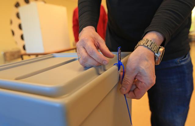 06 September 2026, Saxony-Anhalt, Wernigerode: A ballot box is sealed at the start of voting at a polling station in Wernigerode. Saxony-Anhalt elects a new state parliament on Sunday. Photo: Matthias Bein/dpa