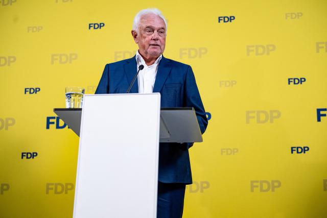 06 September 2026, Berlin: Wolfgang Kubicki, federal chairman of the Free Democratic Party (FDP), speaks during a press conference held by the federal FDP following the announcement of the projections for the state election in Saxony-Anhalt. Photo: Fabian Sommer/dpa