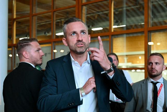 06 September 2026, Saxony-Anhalt, Magdeburg: Ulrich Siegmund, Alternative for Germany (AfD) top candidate and co-chair of the state parliamentary group in Saxony-Anhalt, stands at the convention center following the projection of the results of the Saxony-Anhalt state election. Photo: Hendrik Schmidt/dpa