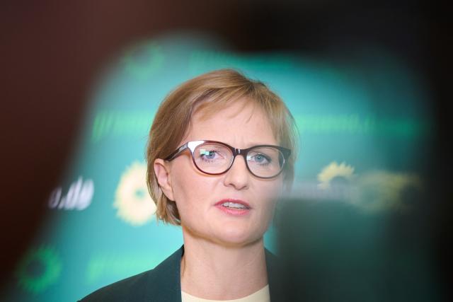 06 September 2026, Berlin: Alliance 90/The Greens federal chairwoman Franziska Brantner issues a statement on the results of the state election in Saxony-Anhalt at the party's federal headquarters in Berlin. Photo: Annette Riedl/dpa