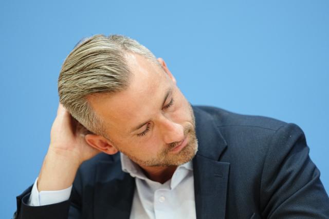 07 September 2026, Berlin: Ulrich Siegmund, the AfD's top candidate in the Saxony-Anhalt state election, attends the Federal Press Conference on the results of the state election in Saxony-Anhalt. Photo: Kay Nietfeld/dpa