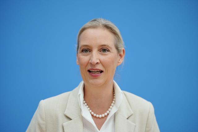 07 September 2026, Berlin: Alice Weidel, federal chairwoman and parliamentary group leader of the AfD, speaks at the Federal Press Conference on the results of the Saxony-Anhalt state election. Photo: Kay Nietfeld/dpa