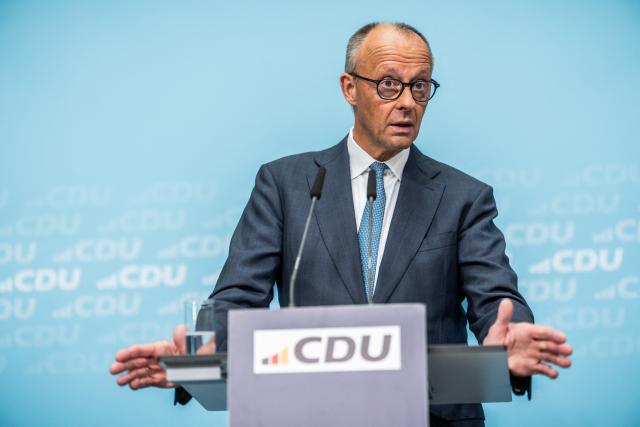 07 September 2026, Berlin: Friedrich Merz, Germany's Chancellor and CDU chairman, attends a press conference following a meeting of the CDU Federal Executive Committee at Konrad Adenauer House. Photo: Michael Kappeler/dpa