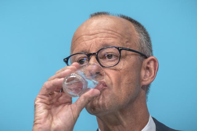 07 September 2026, Berlin: Friedrich Merz, Germany's Chancellor and CDU chairman, attends a press conference following a meeting of the CDU Federal Executive Committee at Konrad Adenauer House. Photo: Michael Kappeler/dpa