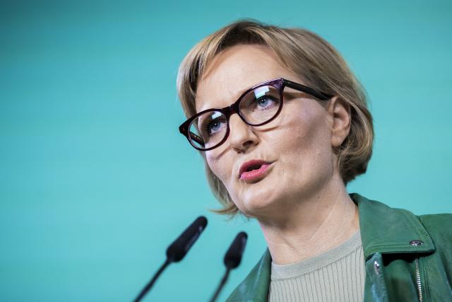 07 September 2026, Berlin: Franziska Brantner, federal chair of Alliance 90/The Greens, speaks at a press conference following a meeting of the Greens' federal executive committee after the state election in Saxony-Anhalt. Photo: Christoph Soeder/dpa
