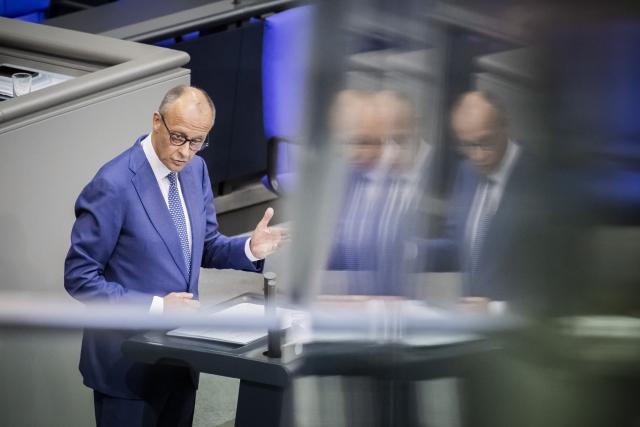 09 September 2026, Berlin: Germany's Chancellor Friedrich Merz speaks during the general debate during budget deliberations in the German Bundestag. Photo: Christoph Soeder/dpa
