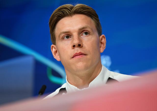 09 September 2026, Bavaria, Munich: Bodo/Glimt's Jens Petter Hauge attends a press conference, ahead of the UEFA Champions League group stage soccer match against Bayern Munich. Photo: Sven Hoppe/dpa
