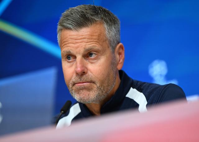 09 September 2026, Bavaria, Munich: Bodo/Glimt coach Kjetil Knutsen attends a press conference, ahead of the UEFA Champions League group stage soccer match against Bayern Munich. Photo: Sven Hoppe/dpa