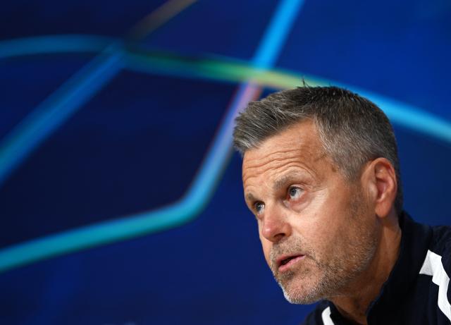 09 September 2026, Bavaria, Munich: Bodo/Glimt coach Kjetil Knutsen attends a press conference, ahead of the UEFA Champions League group stage soccer match against Bayern Munich. Photo: Sven Hoppe/dpa