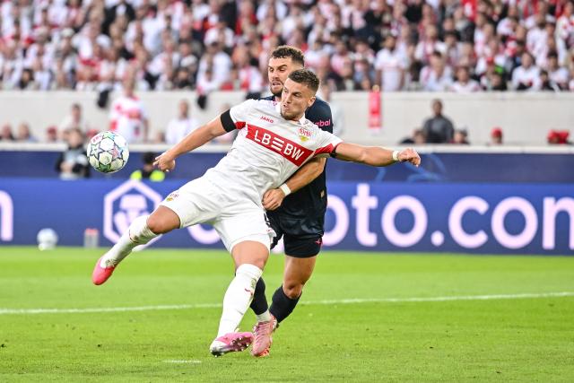 09 September 2026, Baden-Württemberg, Stuttgart: Stuttgart's Ermedin Demirovic  scores his side's third goal during the UEFA Champions League soccer match between VfB Stuttgart and Viking Stavanger at MHP Arena. Photo: Harry Langer/dpa