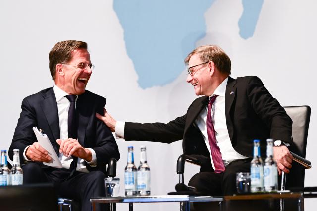 10 September 2026, Berlin: Johann Wadephul (R), Germany's Foreign Minister, and Mark Rutte (L), The North Atlantic Treaty Organization (NATO) Secretary General, attend the Ambassadors' Conference at the Federal Foreign Office Photo: Sebastian Gollnow/dpa