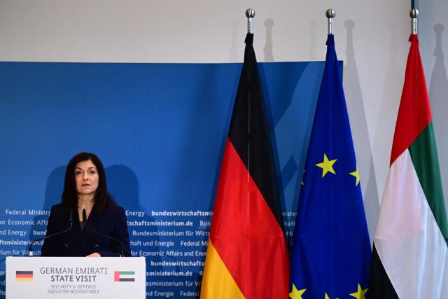 10 September 2026, Berlin: Katherina Reiche, German Minister for Economic Affairs and Energy, speaks during a press conference following a Security & Defense Industry Roundtable
held as part of the state visit by the President of the United Arab Emirates. Photo: Sebastian Gollnow/dpa