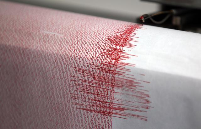 FILED - 14 February 2011, North Rhine-Westphalia, Bergisch-Gladbach: The seismograph at the earthquake monitoring station is registering readings. Photo: Oliver Berg/dpa