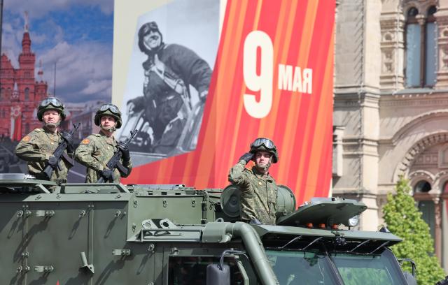 (250509) -- MOSCOW, May 9, 2025 (Xinhua) -- Soldiers attend a grand parade marking the 80th anniversary of the victory in the Soviet Union's Great Patriotic War in Moscow, Russia, May 9, 2025. (Xinhua/Ding Lin)