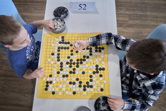 (250510) -- VLADIVOSTOK, May 10, 2025 (Xinhua) -- Young players compete during the 4th Far East Cup Go Tournament at Vladivostok, Russia, May 10, 2025. (Photo by Guo Feizhou/Xinhua)