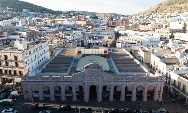 (250510) -- ZACATECAS, May 10, 2025 (Xinhua) -- An aerial drone photo taken on May 6, 2025 shows a view of the historic center of Zacatecas, state of Zacatecas, Mexico. Once a major silver mining region in Latin America, Zacatecas had promoted the city's historical prosperity with its mineral wealth. As resources exhausted, the city shifted its focus on culture and tourism by preserving its rich colonial architecture and mining heritage, including the historic city center, recognized as a UNESCO World Cultural Heritage Site, and the iconic El Eden Mine, and drawing numerous tourists from around the world. (Xinhua/Li Mengxin)