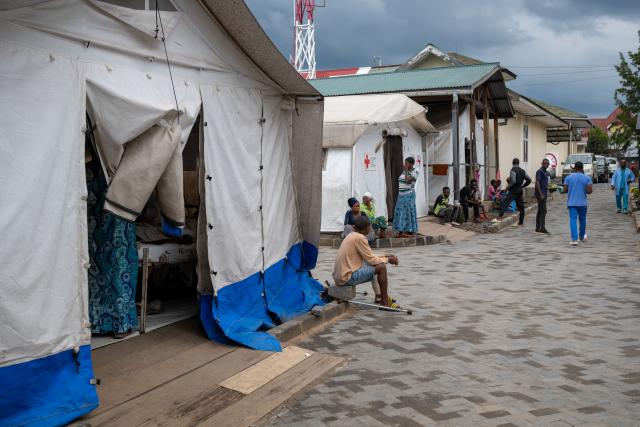(250511) -- GOMA, May 11, 2025 (Xinhua) -- This photo taken on May 10, 2025 shows a scene inside Ndosho Hospital in Goma, the Democratic Republic of the Congo (DRC). Ndosho Hospital, located in Goma, the capital city of North Kivu province in the eastern DRC, has built temporary tents in its parking lot to relieve pressure and increased its bed capacity to approximately 130, as the security situation in the eastern DRC has deteriorated in recent years. (Xinhua/Zheng Yangzi)