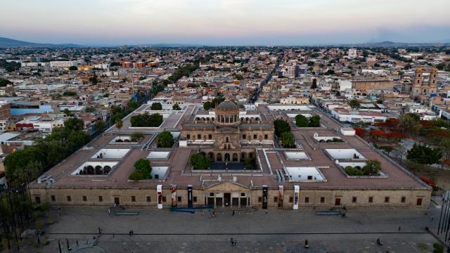 (250511) -- GUADALAJARA, May 11, 2025 (Xinhua) -- This aerial drone photo taken on May 8, 2025 shows the Cabanas Cultural Institute in Guadalajara, Jalisco, Mexico. Guadalajara, Mexico's second-largest city, is a key economic hub and preserves rich cultural heritages. (Xinhua/Li Mengxin)