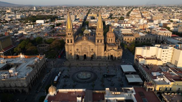 (250511) -- GUADALAJARA, May 11, 2025 (Xinhua) -- This aerial drone photo taken on May 8, 2025 shows the historic center of Guadalajara, Jalisco, Mexico. Guadalajara, Mexico's second-largest city, is a key economic hub and preserves rich cultural heritages. (Xinhua/Li Mengxin)